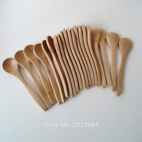 10Pcs/Set 5.1inch Wooden Spoon Ecofriendly Tableware Bamboo Scoop Coffee Honey Tea Spoon Stirrer DEC889