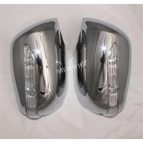 For Honda Fit Jazz 2007 2008 2009 2010 2011 2012 2014 2PCS ABS Chrome plateddoor Rearview door mirror covers with Led