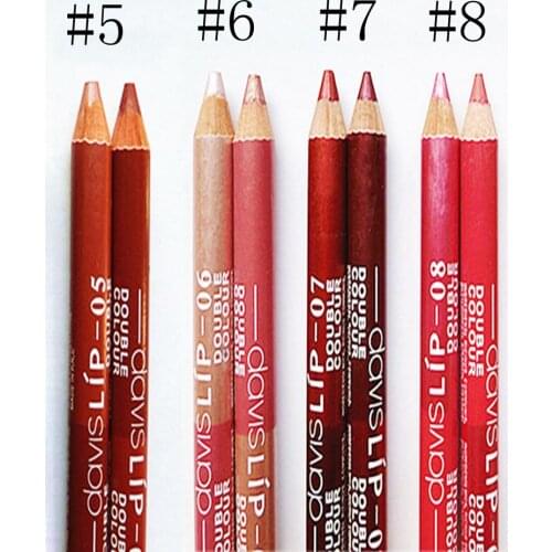 Double Color Lip Liner Pen Matte Glitter Long Lasting Waterproof Lipstick Lip Stain Cosmetic