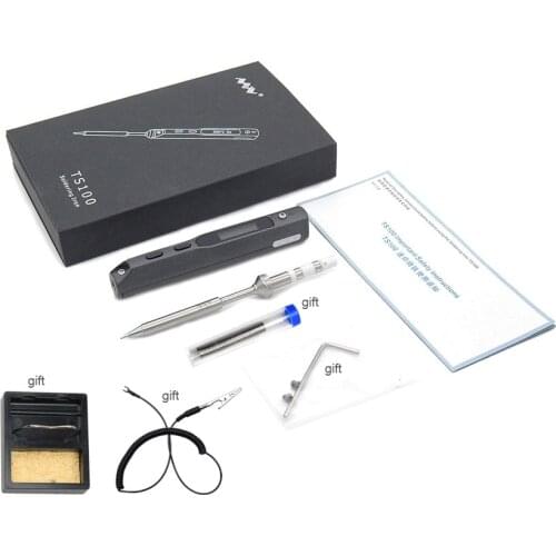 TS100 65W with B2 BC2 I Solder Tip Mini Electric Soldering Iron Station Digital LCD Programable Display Adjustable Temperature