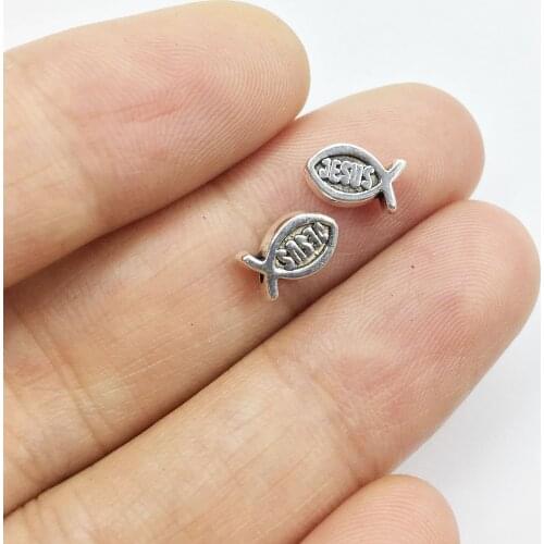 Eruifa 30pcs 8*5mm Pretty Fish Spacer Beads Zinc alloy Jewelry DIY Handmade Bracelet Necklace Earring