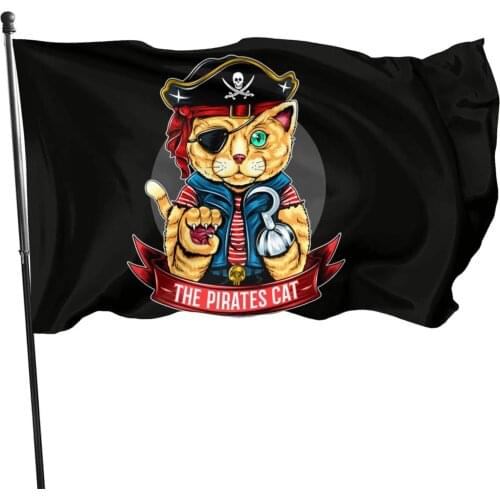 The Pirates Cat Flag 3x5 Ft Decorations Party Supplies, Indoor Outdoor Banner