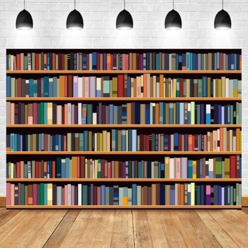 Library Bookshelf Books Photography Backgrounds Photo Backdrops Study Room Decor Photophone Portrait Photozone Photocall