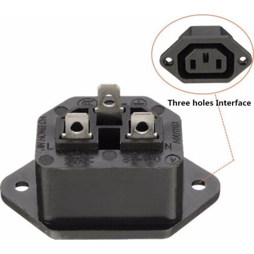 IAC IEC C13 C14Chassis Female 15A/250V 3PIN 05231 Inline Chassis Socket Plug Rewireable Convenierent Mains Power Connector