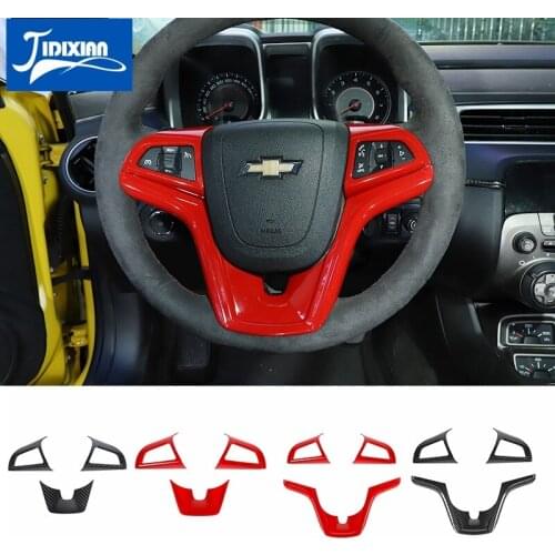 JIDIXIAN Car Steering Wheel Decoration Cover Stickers for Chevrolet Camaro 2010 2011 2012 2013 2014 2015 Interior Accessories