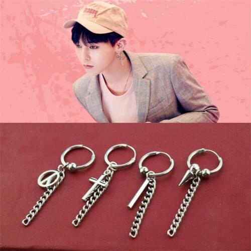 KPOP G-Dragon Metal Earring Clips Jewelry for Women Men PEACEMINUSONE JH245