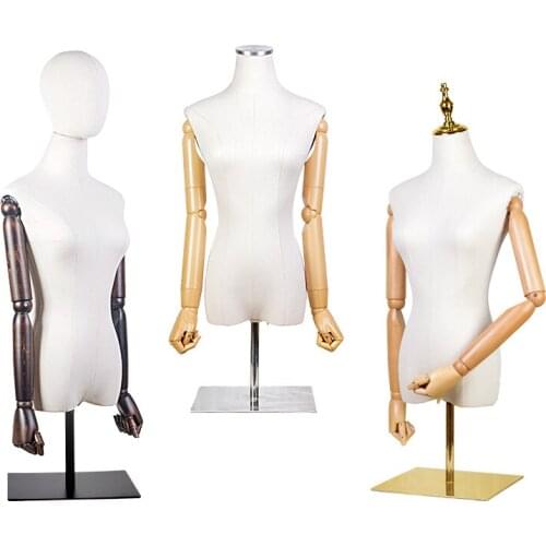 Half Body Model Display Cabinet Top Display Gold Men and Women Shoot Fake Body Mannequin