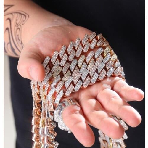 GUCY 20mm Miami Newest Box Clasp Cuban Link Chain Heavy Iced Zircon Necklace Choker Bling Bling Hip Hop Jewelry For Men