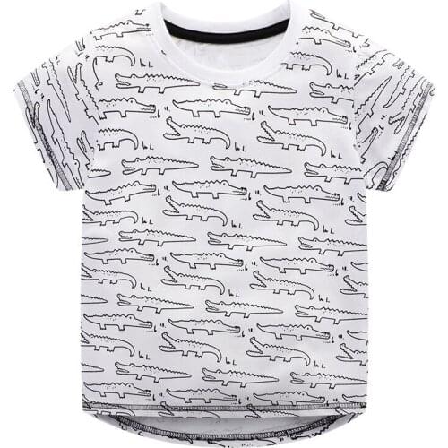 New Summer Baby Kids Boy Clothes Short Sleeve O-neck t Shirt Crocodile Pure Cotton Tee Tops cute clothing