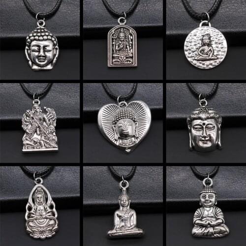 Religious Necklace Buddhist Buddha Statue God Buddha Necklace Charm Buddhist Meditation Hinduism Zazen Necklace