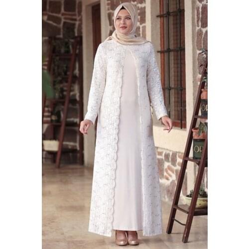 Papatya - Elbise Kumaş Özelliği: 100% ithal Fransız Dantel Payetli ve Sandy Kumaş