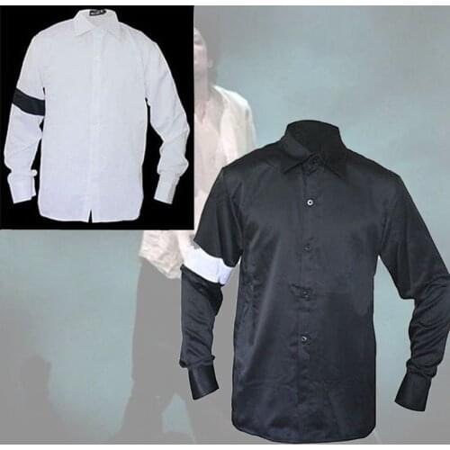 Details About MJ In Memory of Michael Jackson Classic Black and White Shirt Glove Costume