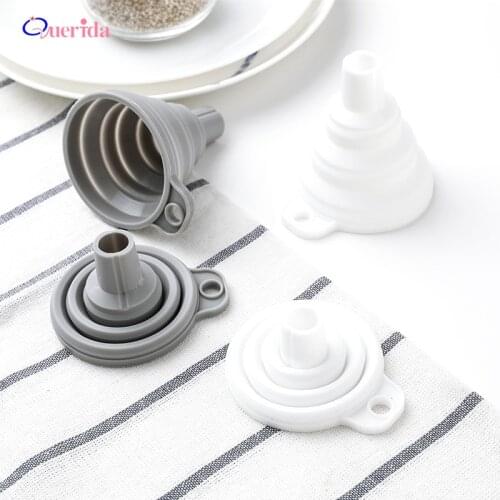 Portable Silicone Folding Funnels Kitchen Cooking Tools Mini Hung Household Test Dispenser Funnel Cake Maker Liquid Dispensing