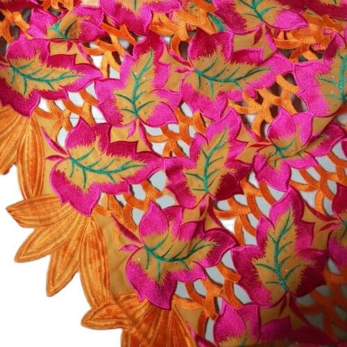 Pink high quality big African lace fabric 5 Yards swiss voile wedding lace for wedding cotton embroidery lace fabric-N88144c