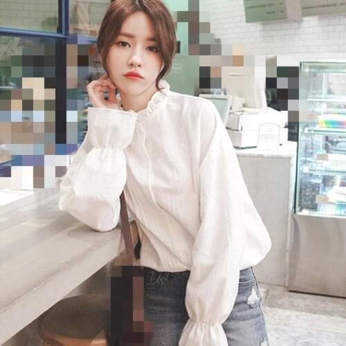 ZG1556 2020 spring autumn new women fashion retro Korean version loose flared sleeves shirt cheap wholesale