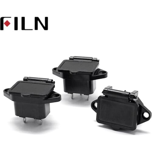 SS-7B AC250V/15A Male 3Pin Panel Mount Power Socket with Cover