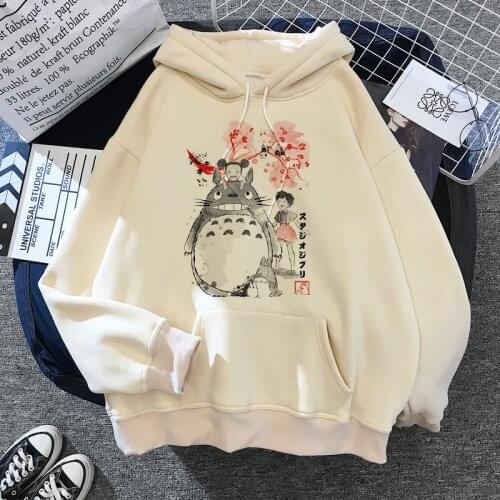 Totoro Studio Ghibli Cute Anime Funny Cartoon Hoodies Women Harajuku Ullzang Kawaii Graphic Sweatshirt Winter Warm Hoody Female
