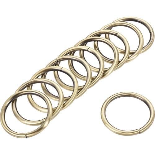 Uxcell Metal O Ring 32mm(1.26") ID 3.8mm Thickness Iron Rings for Hardware DIY Accessories Bronze Tone 30pcs