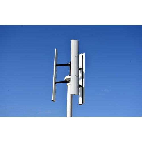 600W 12V 24V White Color Wind Turbine Generator VAWT Vertical Axis Residential energy with MPPT BOOST Charger Controller