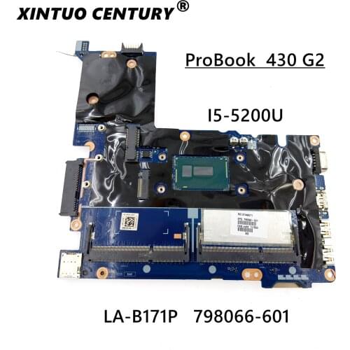 High quality for HP Probook 430 G2 laptop motherboard 798066-001 LA-B171P SR23Y I5-5200U DDR3L 100% Fully Tested