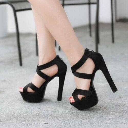 2021 summer new ladies fashion sexy 14cm high heels waterproof platform open toe strap thick heel sandals