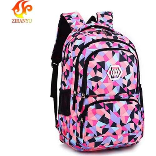 ZIRANYU Girl School Bag Waterproof light Weight Girls Backpack bags printing backpack child backpacks for adolescent girl