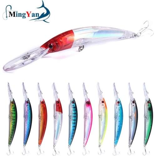 1PCS 17cm 23.5g Big Hard Bait Laser Minnow Fishing Lures Bass Fresh Water Hook Crankbait Wobblers 3D Eyes 10 Colors