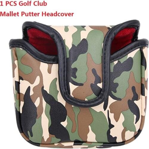 1 PCS Golf Club Mallet Putter Cover With Magnetic Closure Camouflage Leather Durable Waterproof Outdoor Sport Golfer Accessories