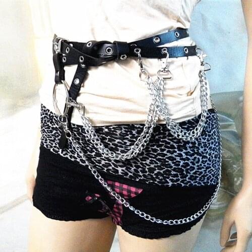 100% Handcrafted Black Party Queen Bra Harness Punk Heavy Duty Top Bondage Leather Choker Chain Link Waist Belt Straps