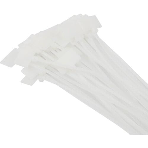 100PCS Muti-purpose White Nylon Ties Self-Locking Label Cable Ties Waterproof Mark Zip Ties Fixation Reticle Wiring Accessories