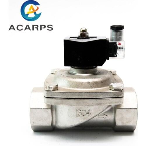 2" Stainless Steel Normally Closed Solenoid Valve IP65 Pipe Control Switch Valve Water Valve 220V 110V 24V 12V