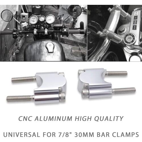 2 PCS CNC Aluminum 7/8 " 30mm Off Road Motorcycle Bar Clamps Handlebar Risers Adapter For BMW Honda YAMAHA ATV Dirt Motorbike