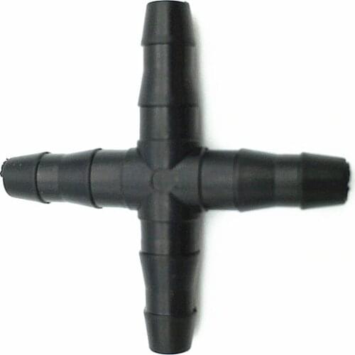 20 Pcs Cross Straight For 4/7 Mm Hose 1/4 'barb Barbed Connector Threaded Garden Greenhouse Micro Irrigation Pipe Accessories