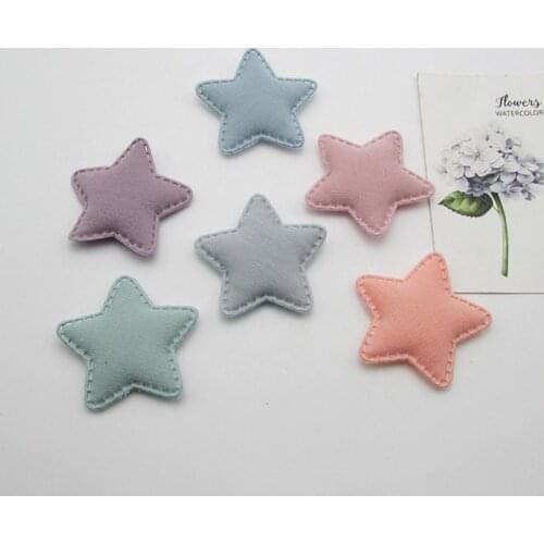 30pcs/lot 4.8cm Star Pads Patches Appliques for Craft Clothes Sewing Supplies DIY Hair Clip Accessories