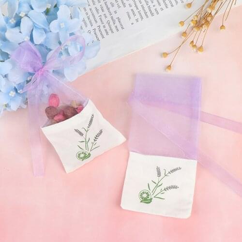 6pcs 15x7.2x0.2cm Flower Printing Portable Empty Lavender Fragrance Sachet Bag Cotton fabrics Sachets