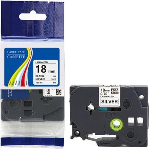 Aive laminated TZe-241 Label Tape Compatible Brother P-touch 18mm Printers PT-E500W PT-E100B PTH100 PTD210 tze241 TZe641 White