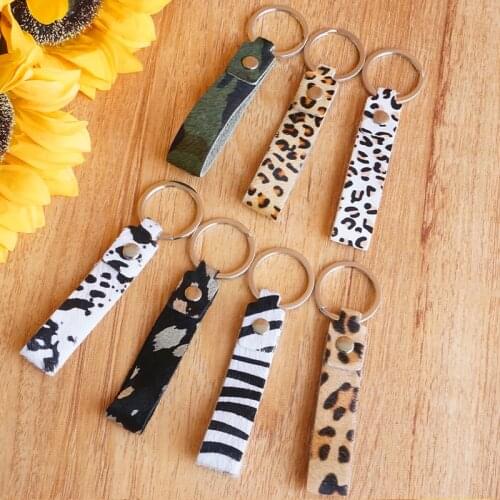 Leopard Cow Zebra Printing Leather Key Ring Hot Unisex Diy Trendy Bohemia Simplicity Fashion Originality Car Handbag Key Chain