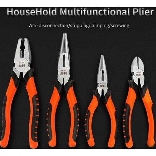 Household Point Nose/Wire Cutter/Diagonal Pliers Industrial Grade Carbon Steel 5/6/8/9 Inch Tool Pliers Crimping Plier Household