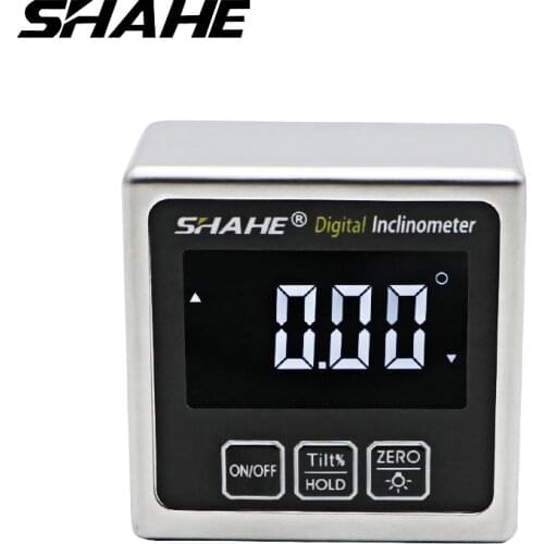 Shahe Aluminum Alloy Digital Level Box Protractor Angle Finder Level Gauge Bevel Inclinometer Magnetic Base in Bottom