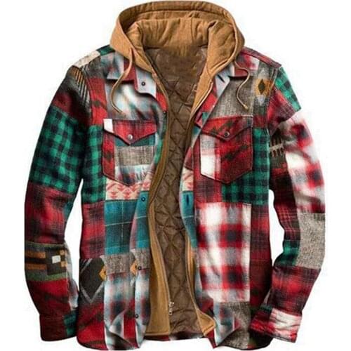 Winter Hot Selling Non Positioning Printing Long Sleeve Loose Hooded Jacket with Cotton Thickened Fashion Mens Coat Size S-5XL