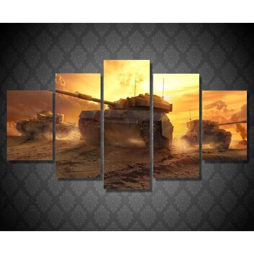 HD Printed Tanks sunset scenery Painting Canvas Print room decor print poster picture canvas Free shipping
