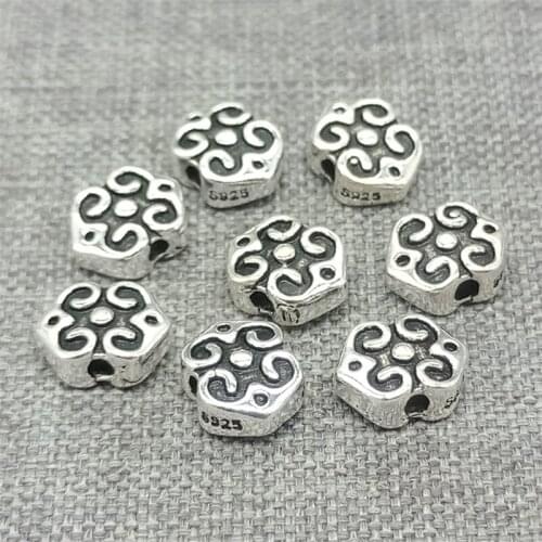 8 Pieces of 925 Sterling Silver Spiral Beads Bracelet Spacer