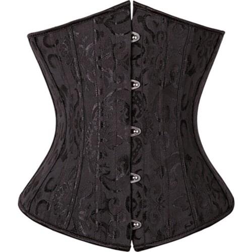 28 Steel Boned Waist Cincher Corsets and Bustiers Corset Underbust Gothic Corselet Sexy Body Shaper Black White espartilho