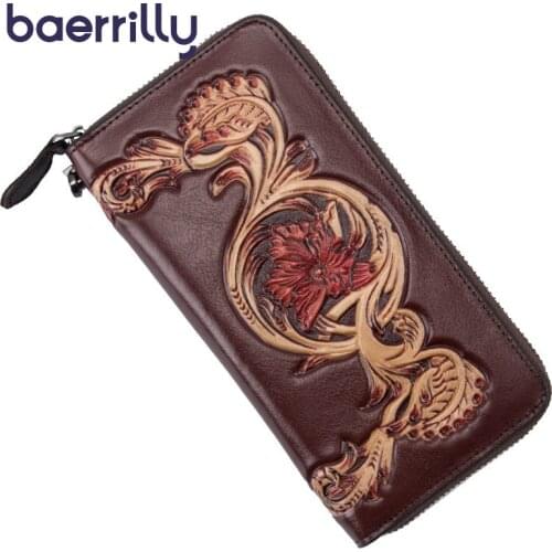 Women Wallets With Phone Case Wallet Female Genuine Leather Rfid Card Holder Long Clutch Bags Women Coin Purse Zipper Carteira