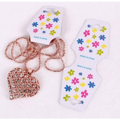 Colorful Flower Printed Fashion Jewelry Cards 100pcs/lot 5x12.5cm Jewelry Necklace Bracelet Hairpin Packaging Display Cards Tags