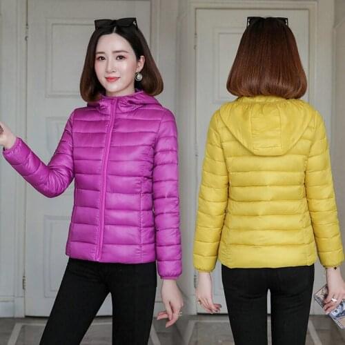 Fashion Short Winter Hooded Jacket Women Coat Slim Down cotton Thin Winter Coat Solid Casual Female Basic Jacket Plus Size Tops