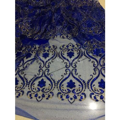 Top sales with glued glitter JRB-11165 African glitter Guipure Lace African Cord Lace Fabric