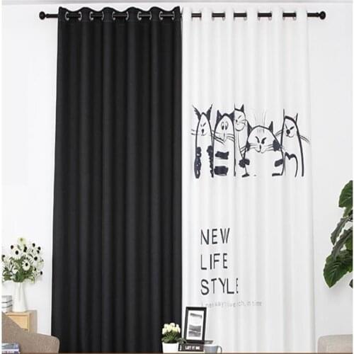 Customized 3d curtain fabric simple modern black and white style personality creative blackout curtain 3d curtains
