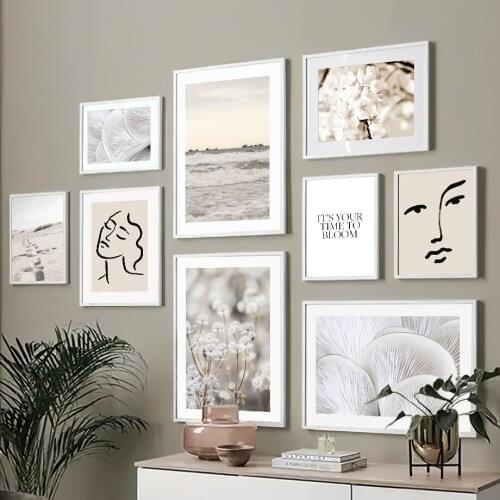 Sea Dandelion Hydrangea Desert Mushroom Wall Art Canvas Painting Nordic Posters And Prints Wall Pictures For Living Room Decor