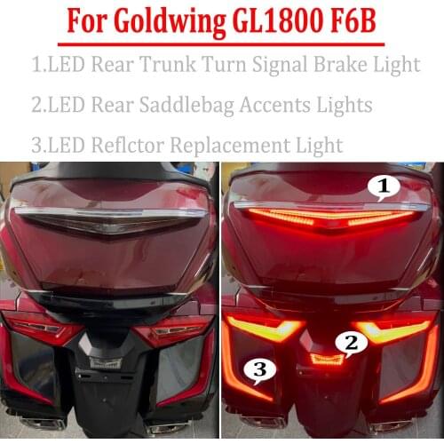 Motorcycle LED Reflctor Replacement Light Rear Trunk Turn Signal Saddlebag Accents Lights For Honda Gold Wing 1800 GL1800 F6B